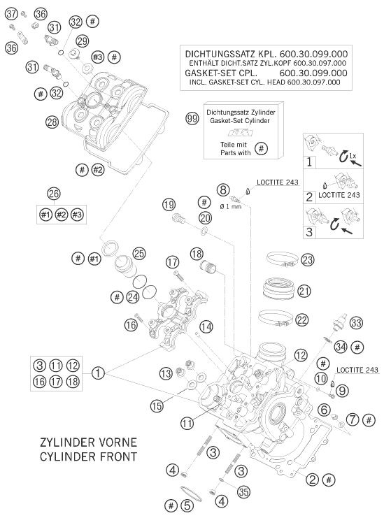 CULASSE AVANT POUR 990 SUPER DUKE BLACK 2009 (AU/GB)