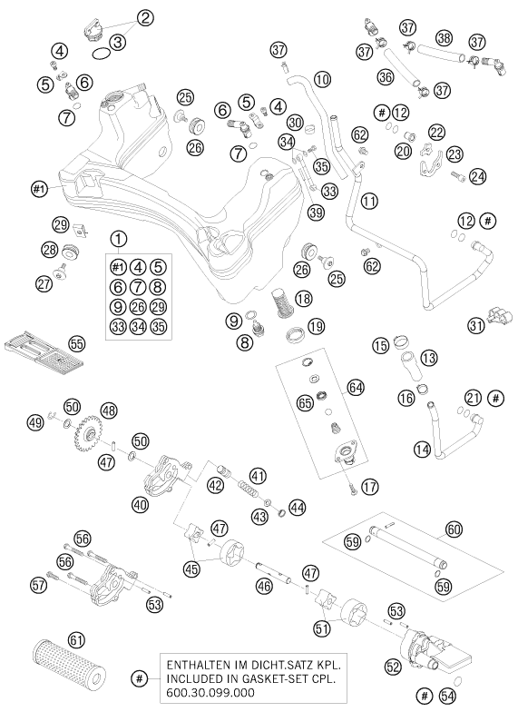 SYSTEME DE LUBRIFICATION POUR 990 SUPER DUKE BLACK 2008 (AU/GB)