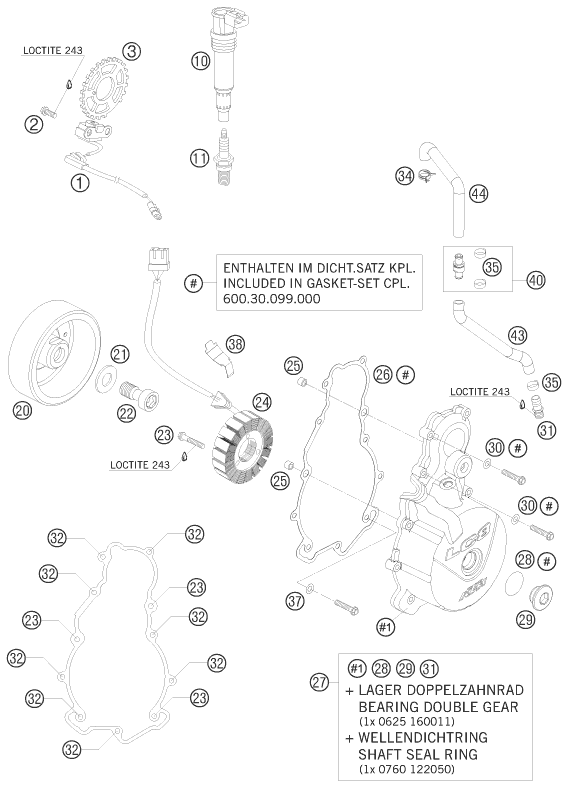 SYSTEME DE ALLUMAGE POUR 990 SUPER DUKE BLACK 2008 (AU/GB)