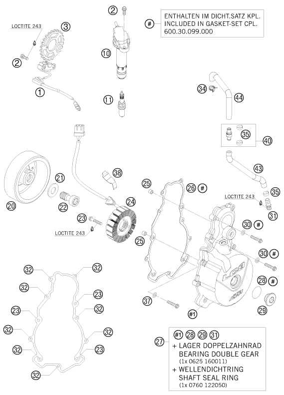 SYSTEME DE ALLUMAGE POUR 990 SUPER DUKE R 2008 (AU/GB)