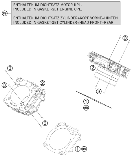 CYLINDRE POUR 1190 RC 8 R 2009 (EU)