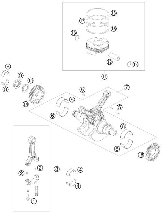 VILEBREQUIN PISTON POUR 1190 RC8-R 2010 (EU)