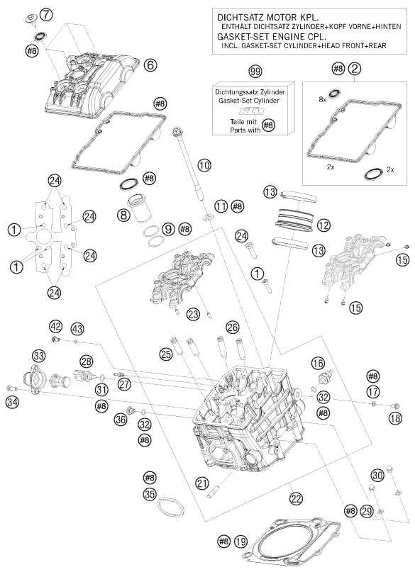 CULASSE AVANT POUR 1190 RC 8 R 2009 (EU)