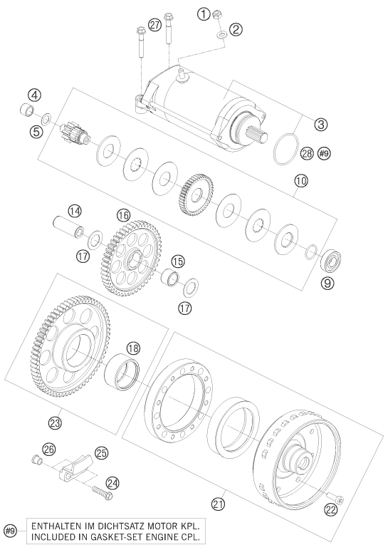 DEMARREUR ELECTRIQUE POUR 1190 RC8 R 2010 FR