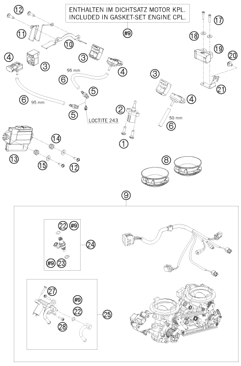 CORPS DU CLAPET D ETRANGLEMENT POUR 1190 RC 8 ORANGE 2008 (EU)