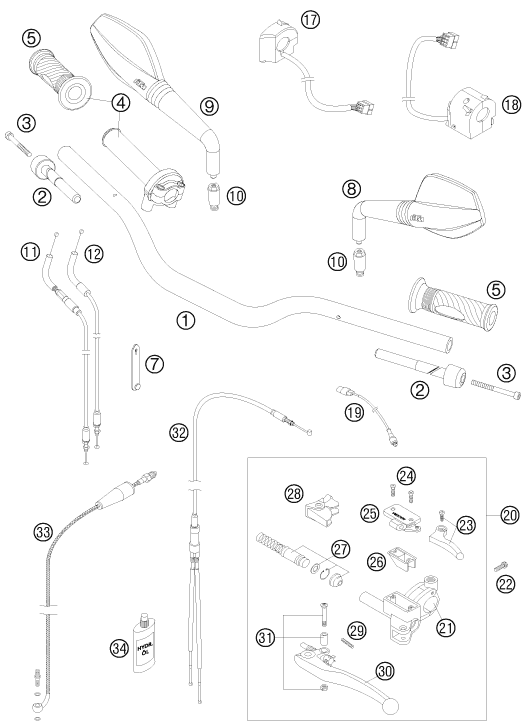 GUIDON ARMATURES POUR 950 SUPERMOTO R 2008 (AU/GB)