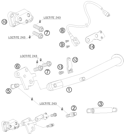 BEQUILLE LATERALE BEQUILLE CENTRALE POUR 950 SUPERMOTO R 2008 (AU/GB)