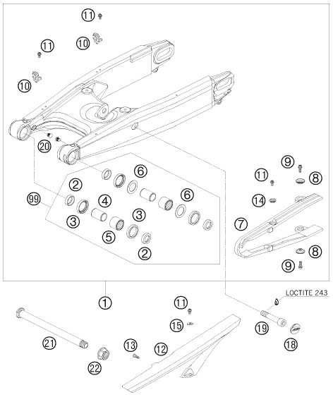 BRAS OSCILLANT POUR 950 SUPERMOTO R 2008 (AU/GB)