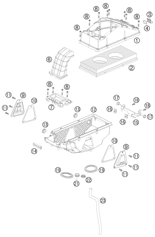 FILTRE A AIR POUR 950 SUPERMOTO R 2008 (AU/GB)