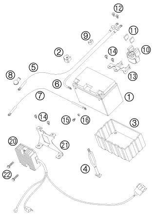 BATTERIE POUR 950 SUPERMOTO R 2008 (AU/GB)