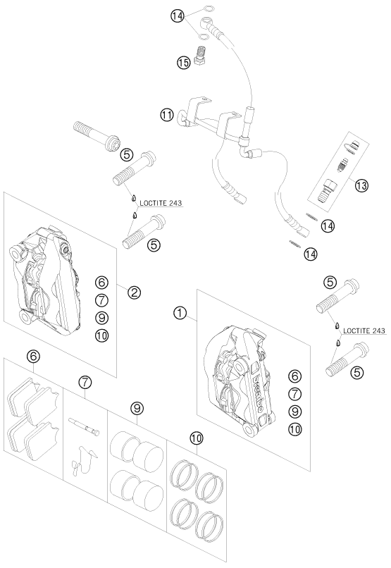 ETRIER DE FREIN AVANT POUR 950 SUPERMOTO R 2008 (AU/GB)