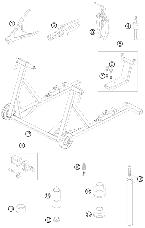 OUTIL SPECIAL CHASSIS POUR 950 SUPERMOTO R 2008 (AU/GB)