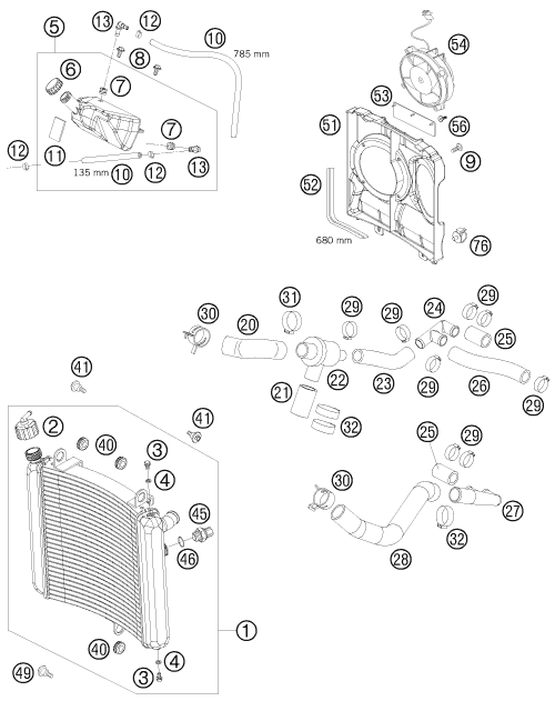 SYSTEME DE REFROIDISSEMENT POUR 950 SUPERMOTO R 2008 (AU/GB)