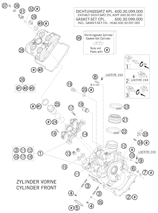 CULASSE AVANT POUR 950 SUPER ENDURO ERZBERG 08 EU