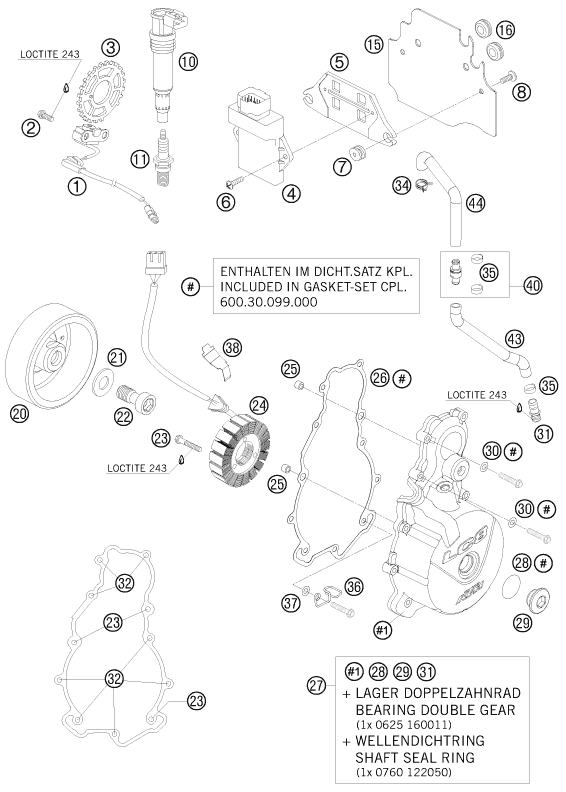 SYSTEME DE ALLUMAGE POUR 950 SUPER ENDURO ERZBERG 08 (EU)