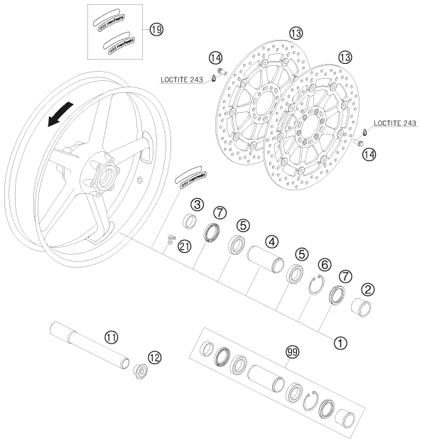 ROUE AVANT POUR 990 SUPERMOTO T LIM. EDIT. 10 (EU)