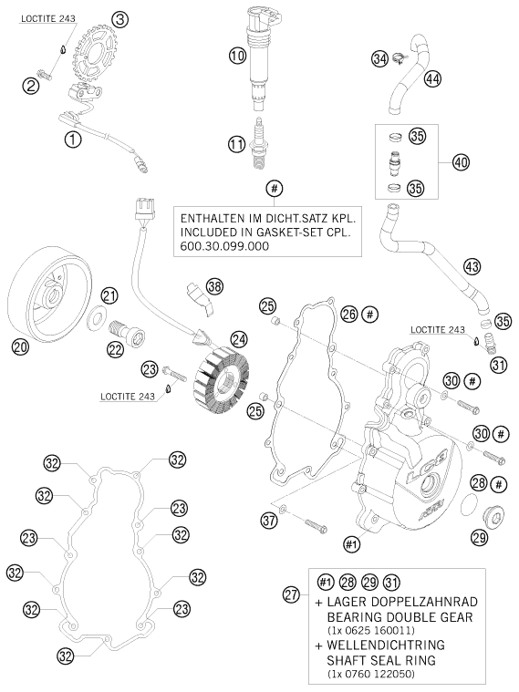 SYSTEME DE ALLUMAGE POUR 990 SUPERMOTO BLACK 2009 (AU/GB)