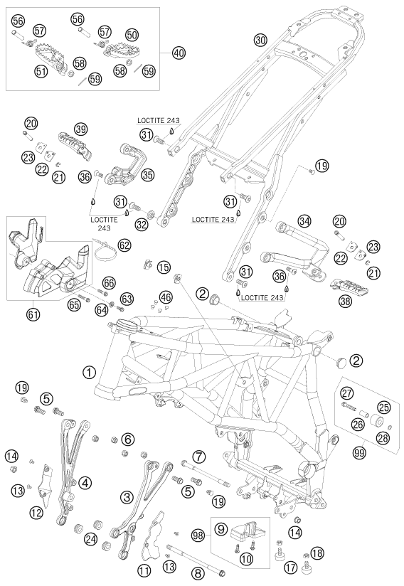 CADRE POUR 950 SUPER ENDURO R 2008 (AU/GB)