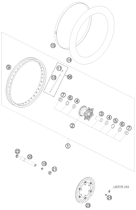 ROUE AVANT POUR 950 SUPER ENDURO ERZBERG 08 (EU)