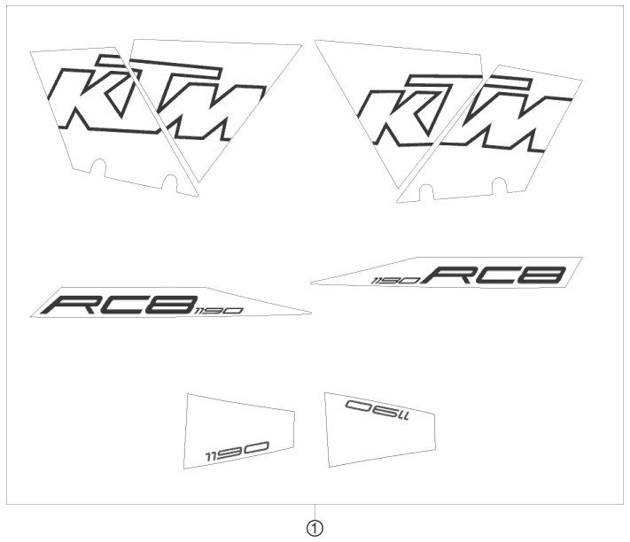 KIT DECO POUR 1190 RC 8 ORANGE 2008 (EU)