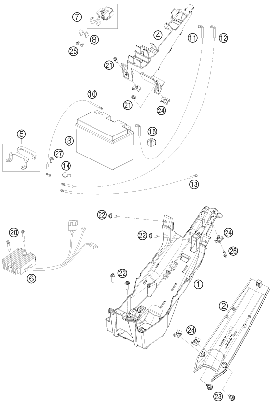 BATTERIE POUR 1190 RC 8 WHITE 2008 FR