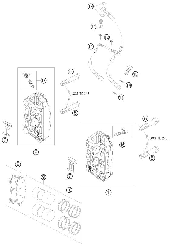 ETRIER DE FREIN AVANT POUR 1190 RC 8 R 2009 (EU)