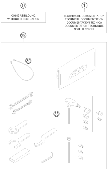 PIECES JOINTES POUR 1190 RC 8 BLACK RRS 2009 (EU)