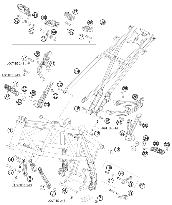 CADRE POUR 690 SUPERMOTO R 2008 (AU/GB)