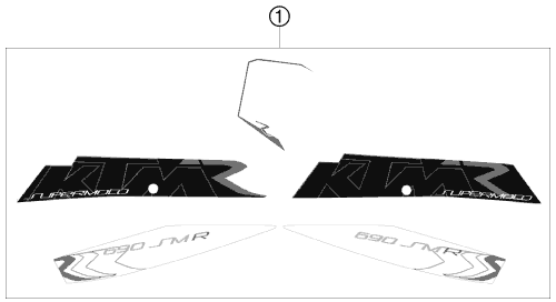 KIT DECO POUR 690 SUPERMOTO R 2008 (AU/GB)