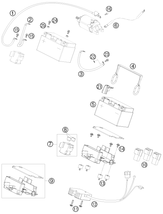 BATTERIE POUR 690 SUPERMOTO BLACK 2008 (AU/GB)