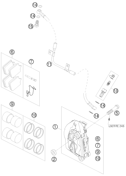 ETRIER DE FREIN AVANT POUR 690 SUPERMOTO R 2008 (AU/GB)