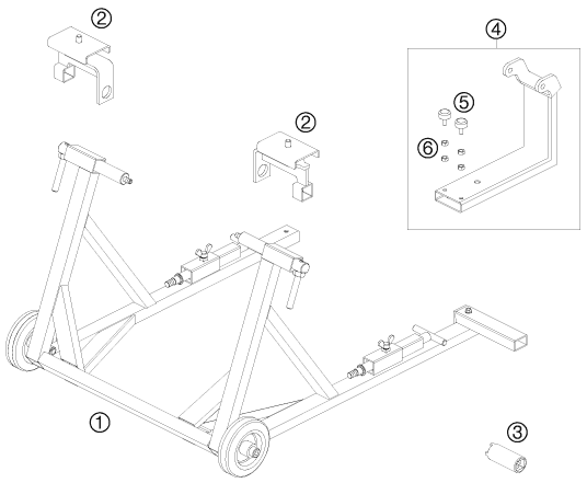 OUTIL SPECIAL  CHASSIS  POUR 690 DUKE BLACK 2009 AUGB