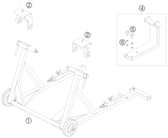 OUTIL SPECIAL  CHASSIS  POUR 690 SMC 2008 EU