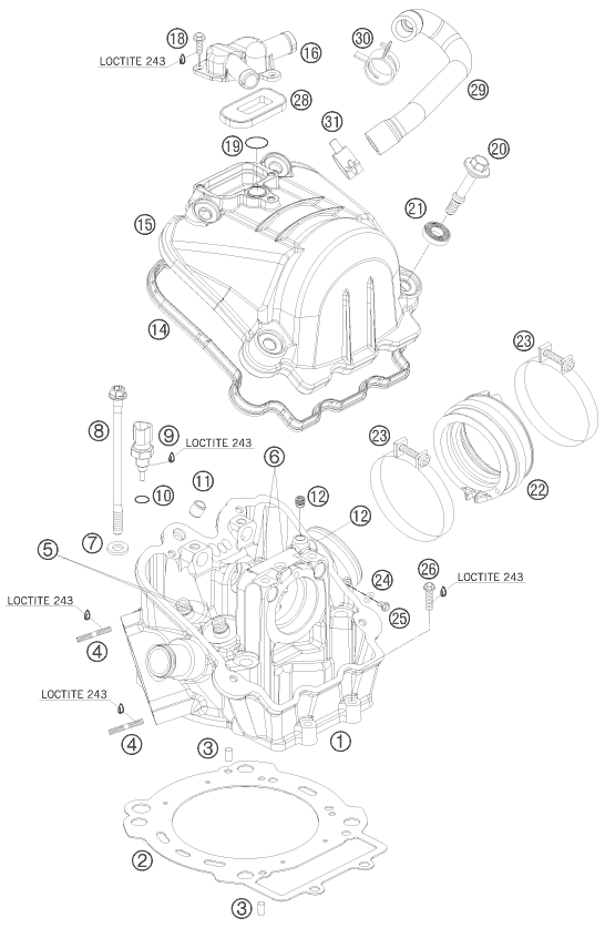 CULASSE POUR 690 ENDURO 08 EU