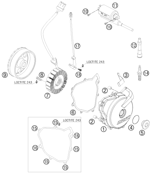 SYSTEME DE ALLUMAGE POUR 690 SUPERMOTO BLACK 2008 (AU/GB)