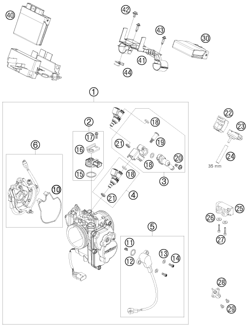 CORPS DU CLAPET D ETRANGLEMENT POUR 690 SUPERMOTO BLACK 2008 (AU/GB)