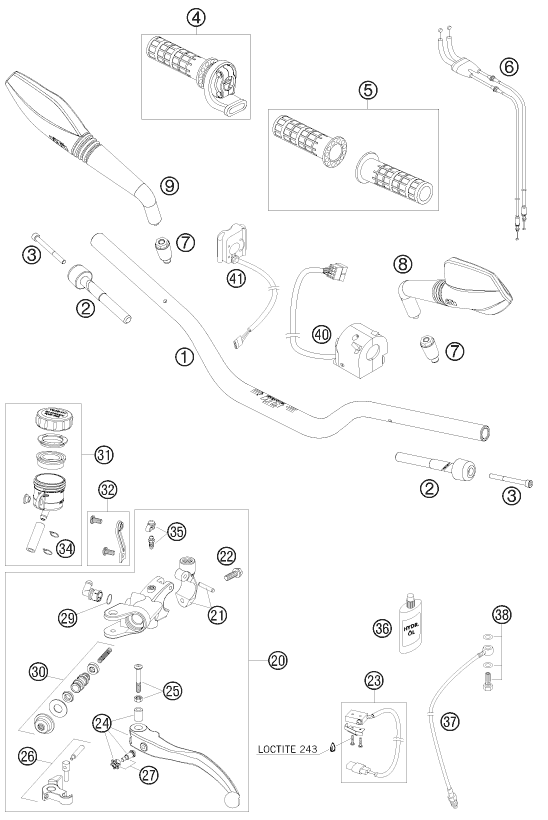 GUIDON ARMATURES POUR 690 DUKE ORANGE 2008 (AU/GB)