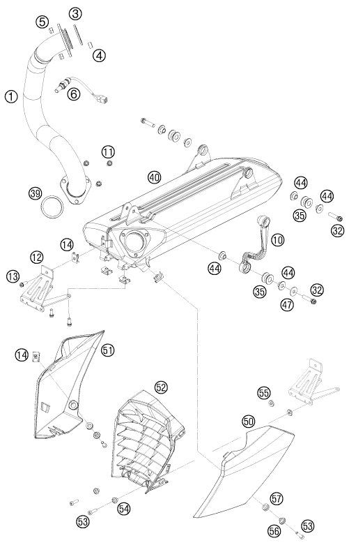 SYSTEME DECHAPPEMENT POUR 690 DUKE R 2010 (AU/GB)