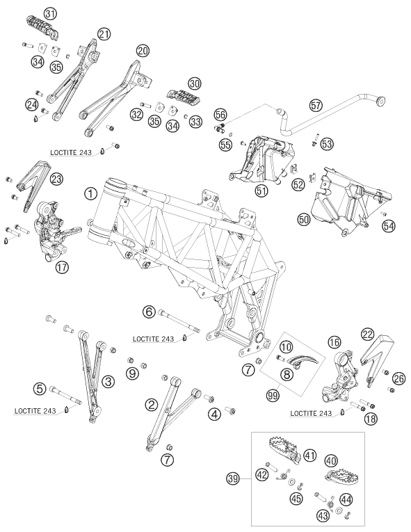 CADRE POUR 690 ENDURO 08 (AU/GB)