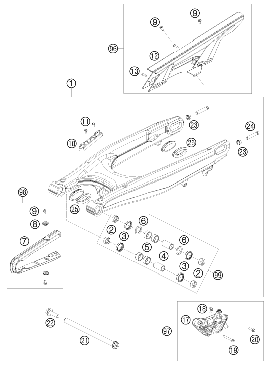 BRAS OSCILLANT POUR 690 ENDURO 09 EU