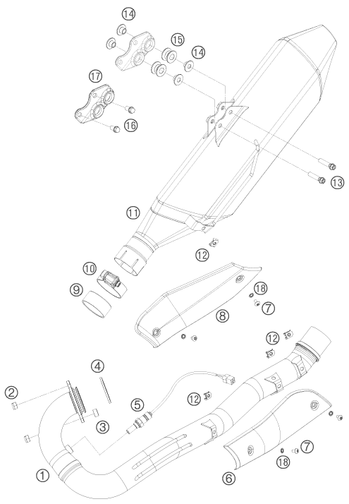 SYSTEME DECHAPPEMENT POUR 690 ENDURO 08 (AU/GB)