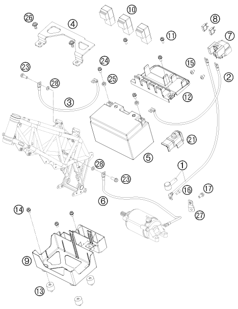 BATTERIE POUR 690 ENDURO 2010 EU