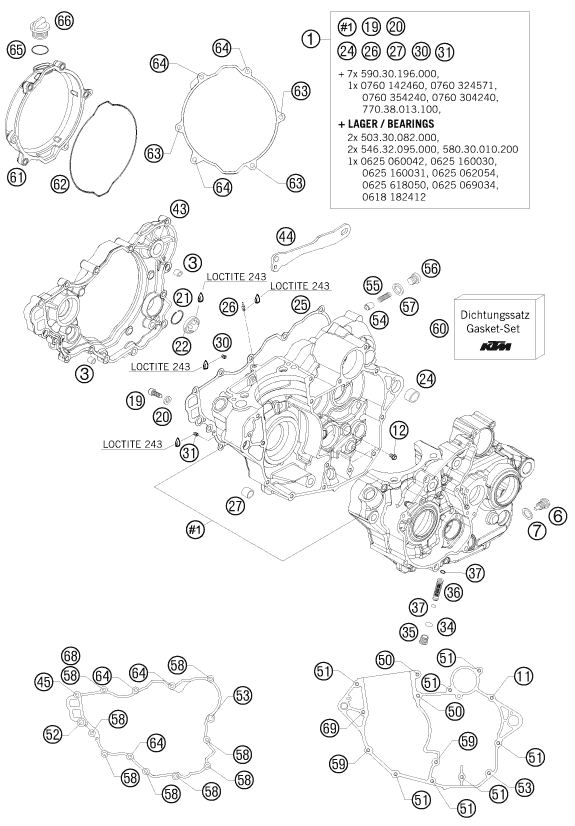 CARTER MOTEUR POUR 250 EXC-F 2008 (EU)