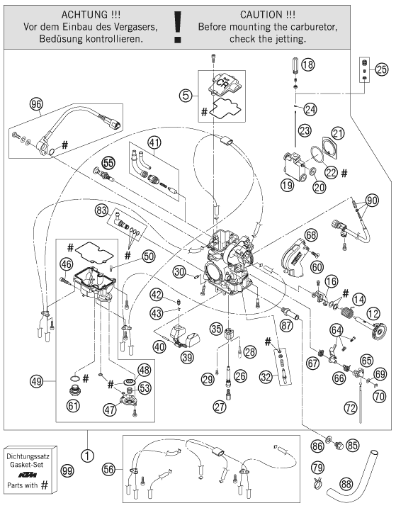 CARBURATEUR POUR 250 EXC F 2010 EU