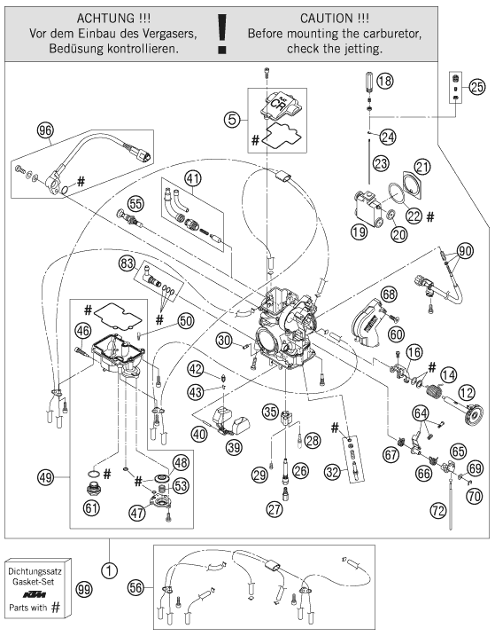 CARBURATEUR POUR 250 SX F 2008 EU