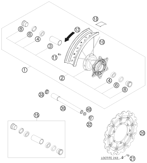 ROUE AVANT POUR 450 SMR 2008 (EU)