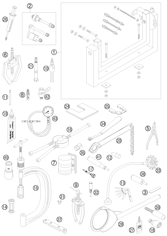 OUTILS SPECIAUX MOTEUR POUR 450 SMR 2008 EU