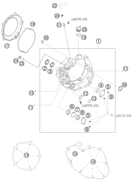 COUVERCLE DEMBRAYAGE POUR 450 SXS-F 2008 (EU)