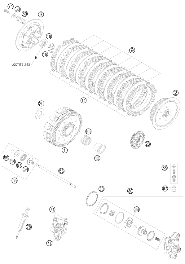 EMBRAYAGE POUR 450 SX F 2008 EU