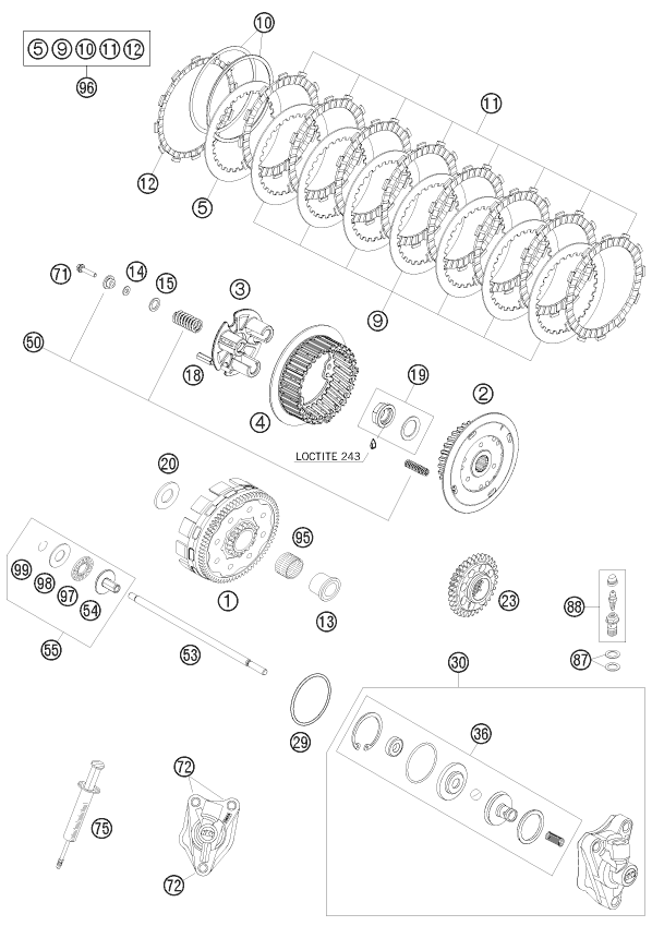 EMBRAYAGE POUR 450 SMR 2008 (EU)